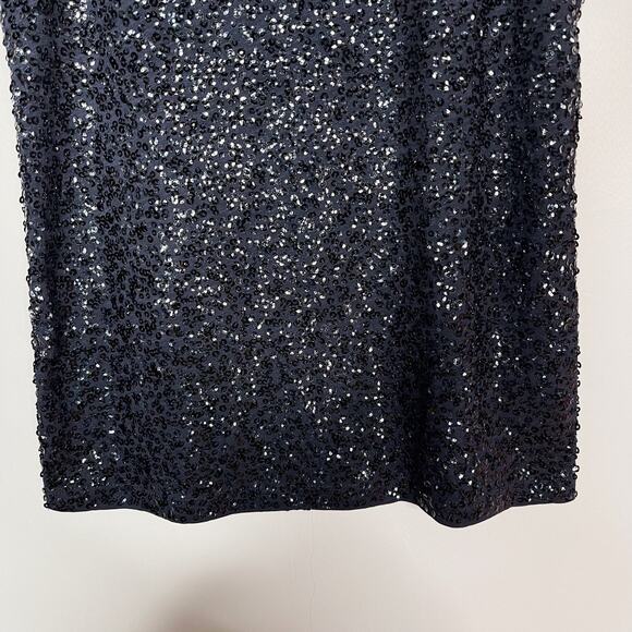 J Crew Womens XXS Navy Blue Sequin Scoop Neck Tank Top Cotton Blouse 2XS - Picture 4 of 9